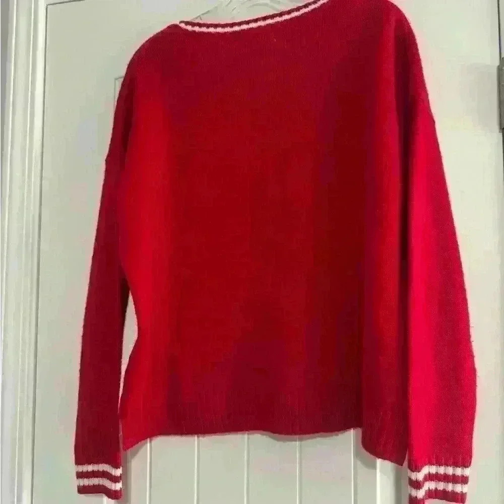 Merry Wear  Squad Goals Ugly Red White Christmas Pullover Sweater Large - Picture 3 of 4